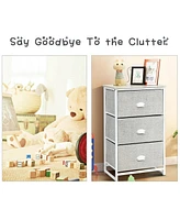 Gymax 3 Drawer Nightstand Side Table Storage Tower Dresser Chest Home Office Furniture