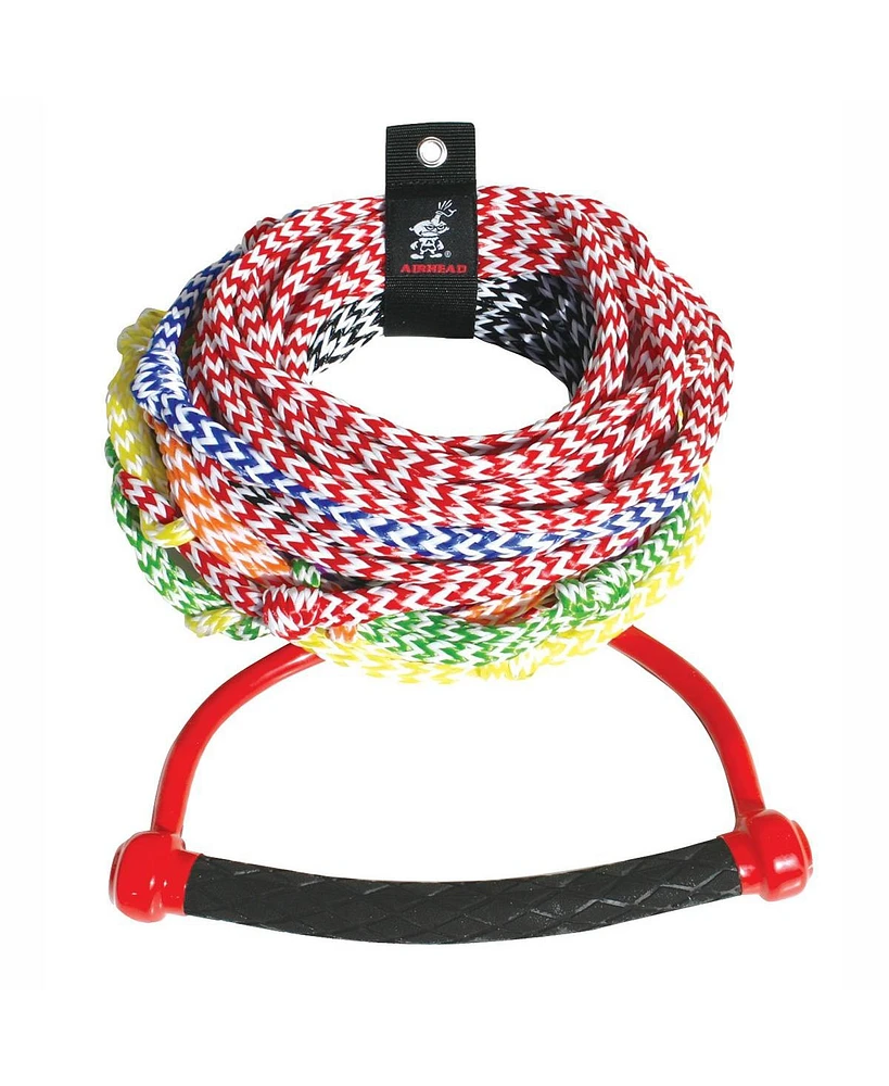 Airhead 75' Long 8 Color Coded Section Water Skiing Training Rope w/ 13" Handle - Multi