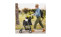 Slickblue 4-Wheel Pet Stroller – Comfortable and Convenient for Pets on the Go