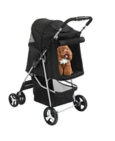 Slickblue 4-Wheel Pet Stroller – Comfortable and Convenient for Pets on the Go