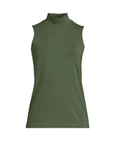 Lands' End Plus Lightweight Jersey Skimming Sleeveless Mock Neck