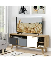 Sugift 65 Inch Tv Stand with 3 Storage Cabinets and 3 Open Shelves for Living Room