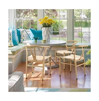 Yaheetech Set of 2 Weave Arm Chair Mid-Century Metal Dining