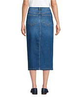 Lands' End Women's Soft Denim Midi Column Skirt