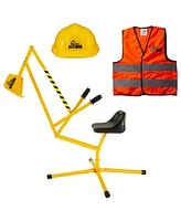 Big Dig The Sandbox Digger Excavator Crane, Vest and Helmet Bundle Outdoor Toy