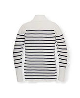 Hope & Henry Women's Long Sleeve Mock Neck Breton Sweater