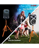 5 Core Speaker Stand Tripod Heavy Duty Adjustable Up to 72 Inch Dj Studio Monitor Stands Pole Mount - Orange