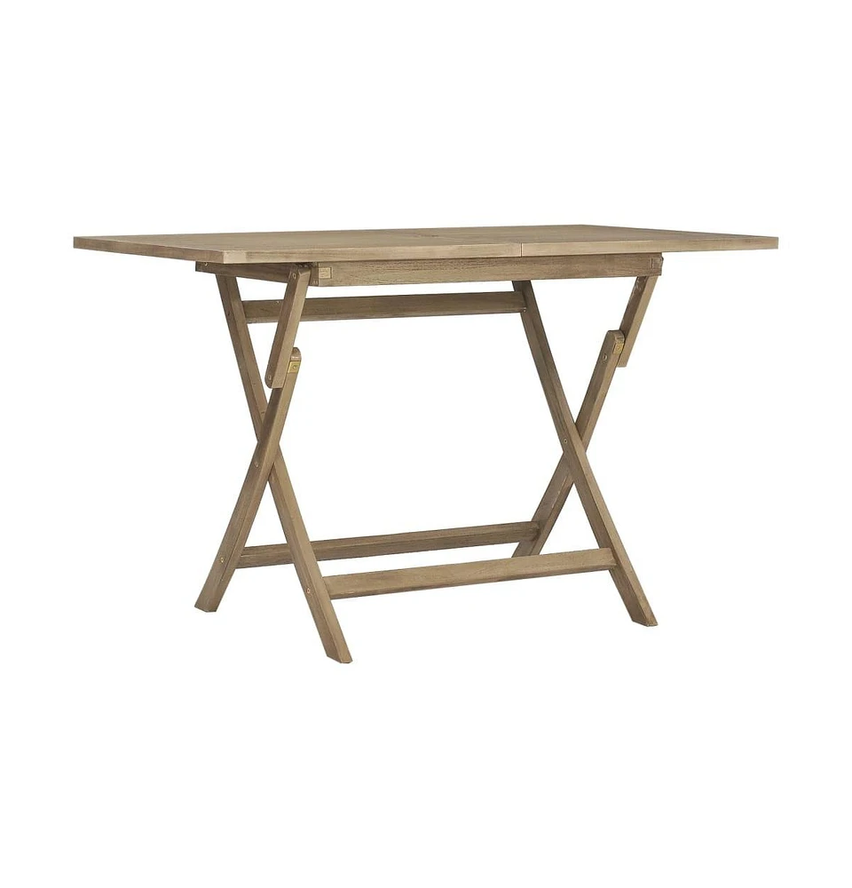 vidaXL Folding Patio Table Gray 47.2"x27.6"x29.5" Solid Wood Teak