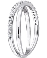 Moissanite Crossover Statement Ring (1/4 ct. t.w.) Sterling Silver