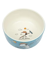 Peanuts Snoopy 6 Pack Stackable 5.5" Decorated Stoneware Bowl Set W/ Plate