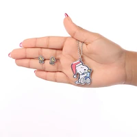 Peanuts Snoopy Christmas Necklace and Woodstock Earring Jewelry Set