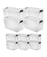 Sterilite 70 Qt 4-Pack & 30 Qt 6-Pack Clear Plastic Stackable Storage Bin w/Lid