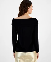 Anne Klein Women's Long-Sleeve Off-The-Shoulder Top