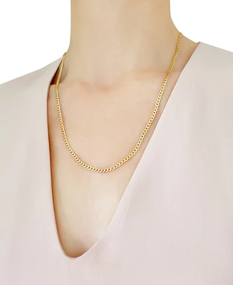 22" Curb Link Chain Necklace (3-1/6mm) in Solid 14k Gold