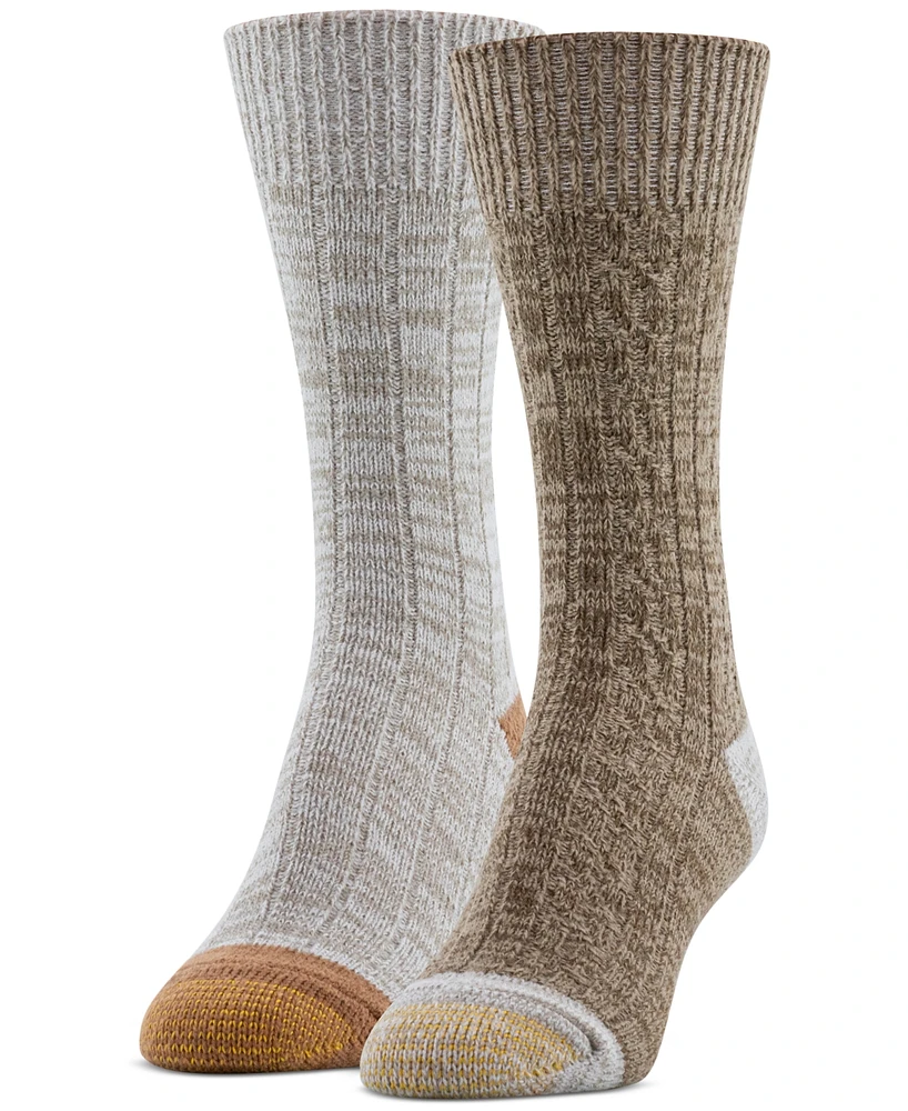 Gold Toe Women's 2-Pk. Casual Soft Cable Crew Socks