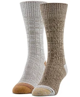 Gold Toe Women's 2-Pk. Casual Soft Cable Crew Socks