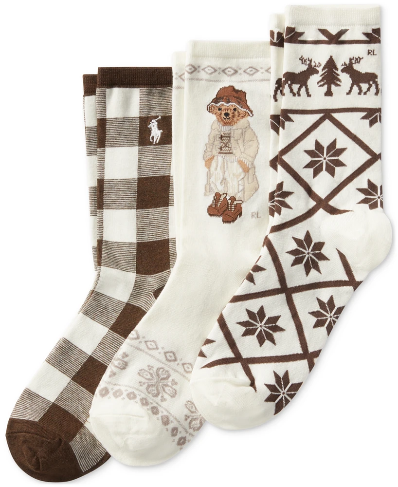 Polo Ralph Lauren Women's 3-Pk. Winter Bear Socks