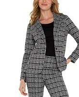 Liverpool Los Angeles Women's Plaid Sweater Blazer