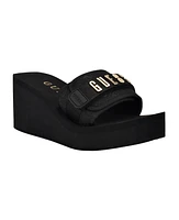 Guess Women's Dellean Quattro Eva Single Band Logo Wedge Sandals