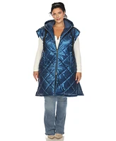 White Mark Plus Metallic Puffer Vest Jacket