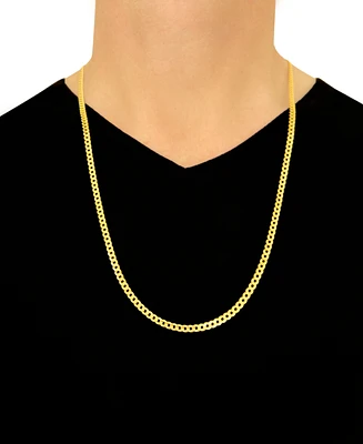 28" Open Curb Link Chain Necklace (3-5/8mm) in Solid 14k Gold