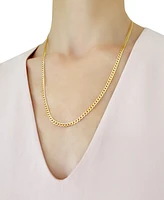 22" Open Curb Link Chain Necklace (3-5/8mm) in Solid 14k Gold