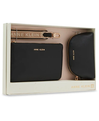 Anne Klein 3 Piece Pouch Gift Set With Web Detailing