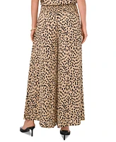 Vince Camuto Women's Printed Smocked-Waist Wide-Leg Pants