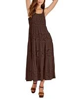 Robbie Bee Women's Lace-Trim Maxi Dress