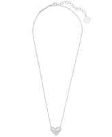 Kendra Scott Rhodium-Plated 2-Pc. Set Mother-of-Pearl Heart Adjustable Pendant Necklaces