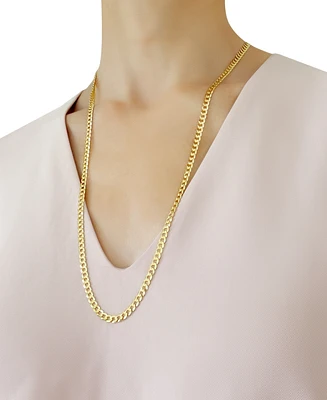 28" Open Curb Link Chain Necklace (4-5/8mm) in Solid 14k Gold