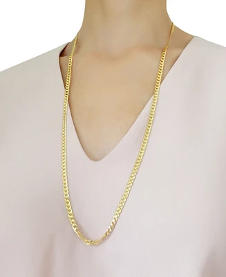 30" Open Curb Link Chain Necklace (4-5/8mm) in Solid 14k Gold