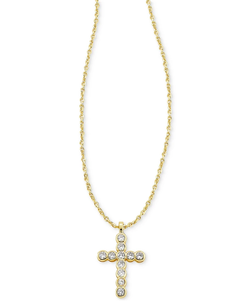 Kendra Scott Cubic Zirconia Cross 19" Adjustable Pendant Necklace