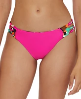 Trina Turk Women's Swoop Print Reverisble Knotted Hipster Bikini Bottoms, Created for Macy's