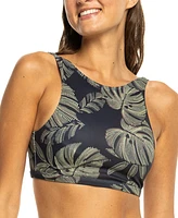 Roxy Juniors' Printed High-Neck Bikini Top