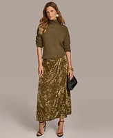 Donna Karan New York Women's Crushed Velvet Midi Skirt