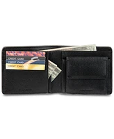 Cole Haan Men's Leather Global Bifold Coin Pocket Wallet with Contrast Color Edge