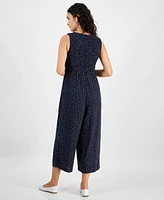 Nautica Jeans Women's Dot-Print Wide-Leg Jumpsuit