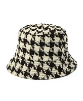 Kate Spade New York Women's Houndstooth Tweed Bucket Hat