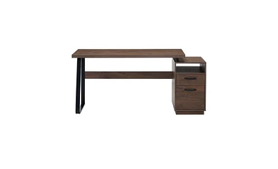 Slickblue Home Office Computer Desk with Drawers and Hanging File Storage for Letter-Size Documents