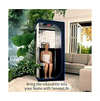 SereneLife Detox Therapeutic Home Sauna With Foldable Chair and Heated Foot Pad