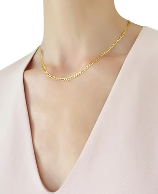 18" Figaro Link Chain Necklace (3-1/5mm) in Solid 14k Gold