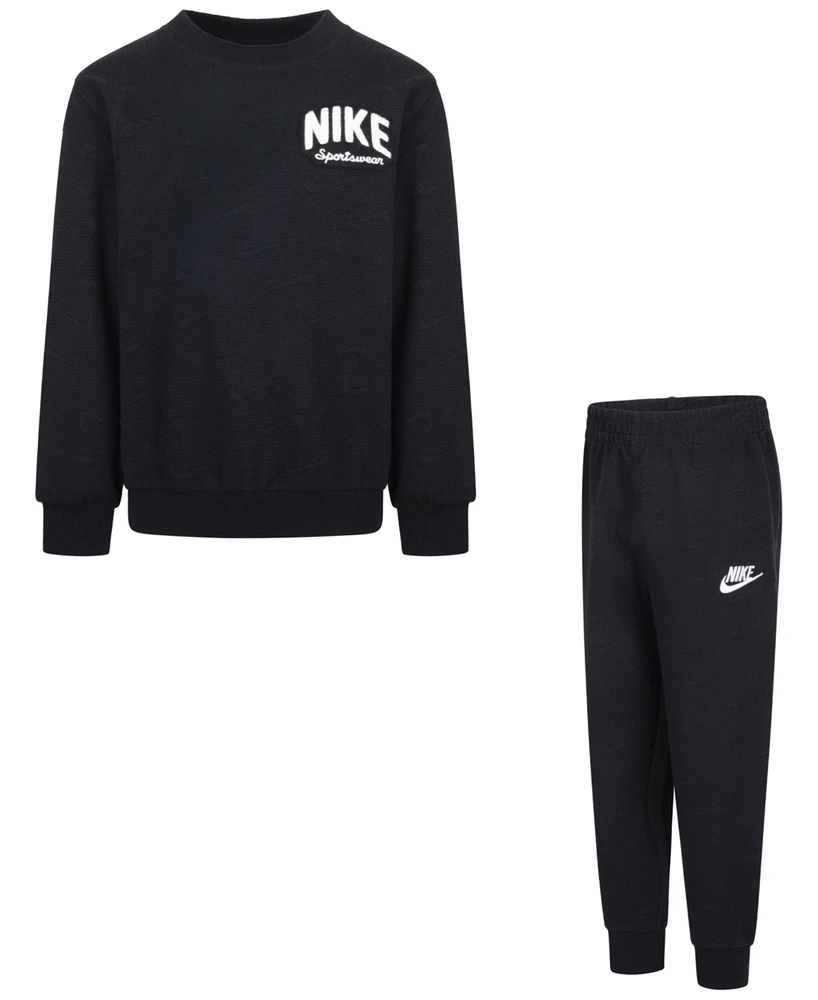 Nike Little Boys Powder Play Jacquard Crew, 2-Piece Set