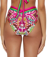 Trina Turk Women's Hawaiian-Print High-Waist Bikini Bottoms, Created for Macy's