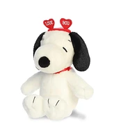 Aurora Small Love On The Mind Snoopy Peanuts Timeless Plush Toy White 9"