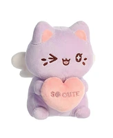 Aurora Small Candy Heart Meowchi Tasty Peach Enchanting Plush Toy Lavender 7"