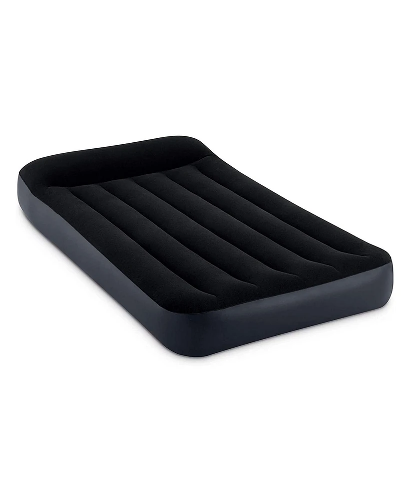 Intex Dura Pillow Rest Classic Blow Up Mattress Air Bed with Built In Pump, Twin