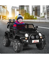 Costway 12V Kids Ride On Car 2 Seater Truck Rc Electric Vehicles w/ Storage Room