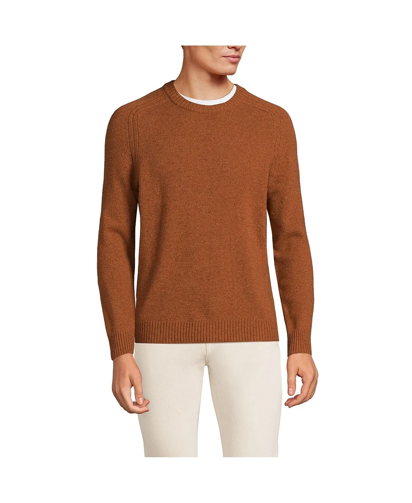 Lands' End Men's Long Sleeve Lambswool Crewneck Sweater