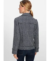 Olsen Women's Tweed Biker Style Jacket